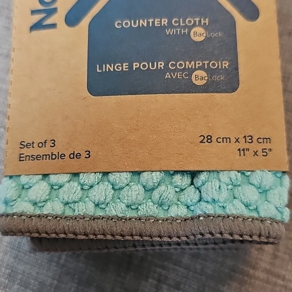 Norwex Teal and Gray Counter Cloth Trio - Picture 2 of 7